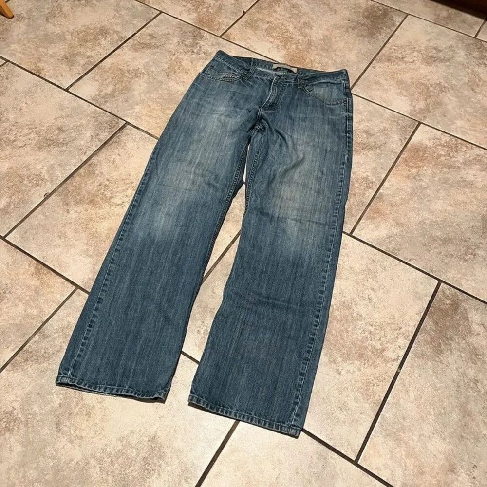 Wrangler Authentics Mens Regular Fit Straight Leg Jeans Medium Wash Blue Denim